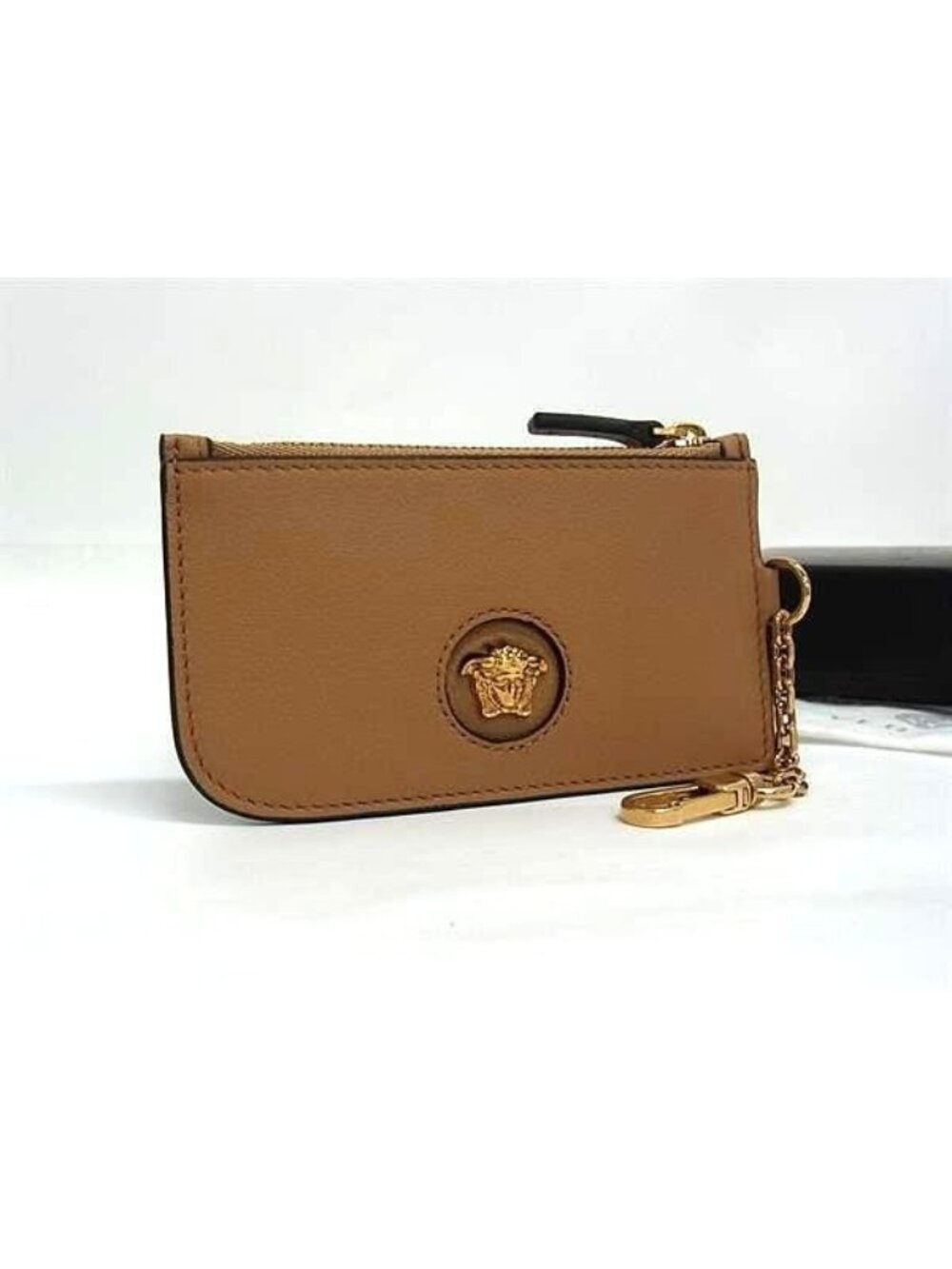 Versace Medusa Leather Fragment Case Coin Purse Card Brown